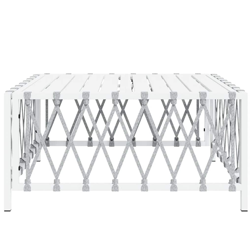 Vrtni stol bijeli 70 x 70 x 34 cm od tkane tkanine