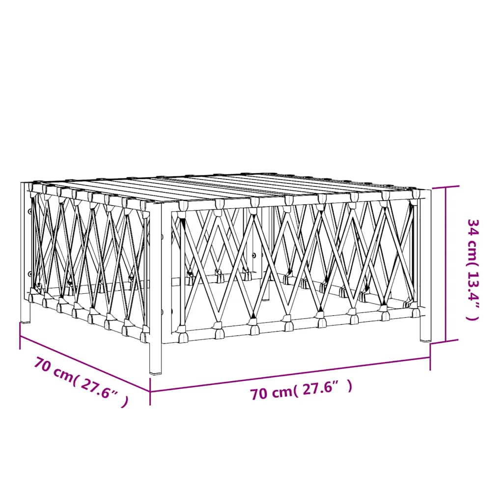 Vrtni stol bijeli 70 x 70 x 34 cm od tkane tkanine