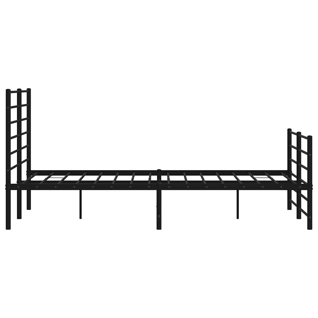 Metalni okvir kreveta uzglavlje i podnožje crni 140x190 cm