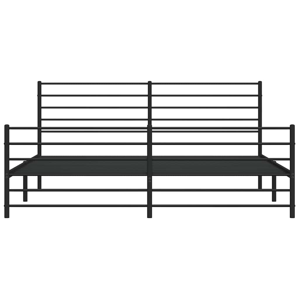 Metalni okvir kreveta uzglavlje i podnožje crni 183x213 cm