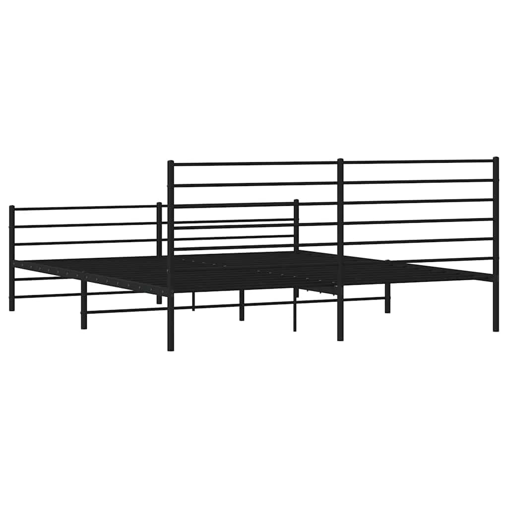 Metalni okvir kreveta uzglavlje i podnožje crni 183x213 cm