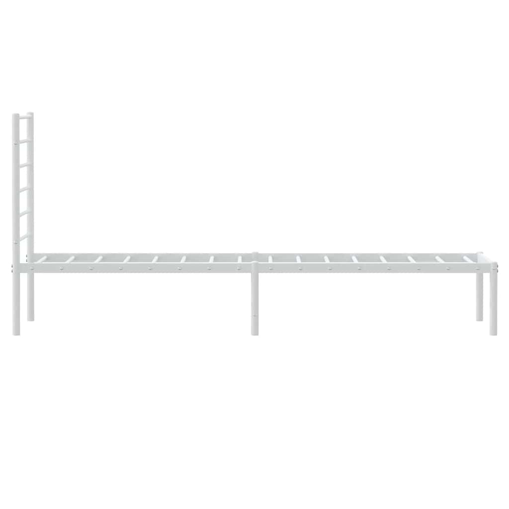 Metalni okvir za krevet s uzglavljem bijeli 80x200 cm