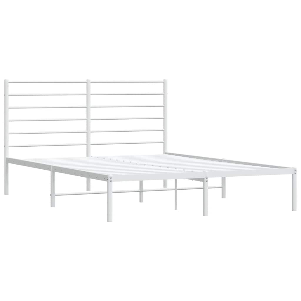 Metalni okvir za krevet s uzglavljem bijeli 120 x 190 cm