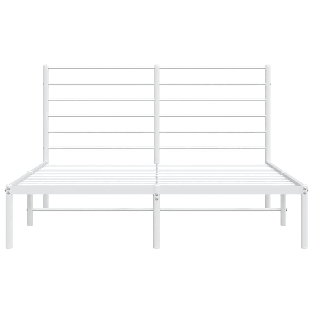 Metalni okvir za krevet s uzglavljem bijeli 140 x 190 cm
