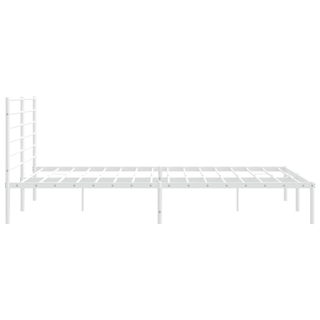 Metalni okvir za krevet s uzglavljem bijeli 180x200 cm