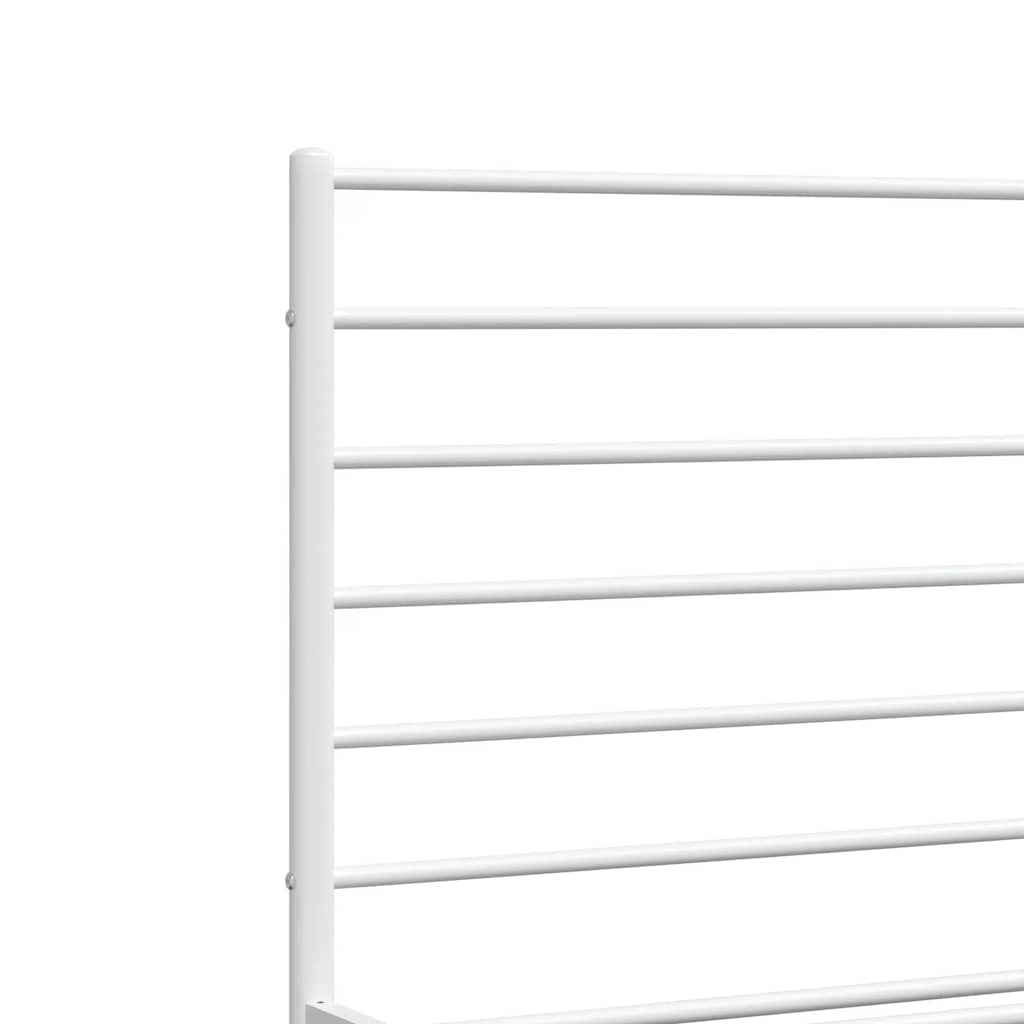 Metalni okvir za krevet s uzglavljem bijeli 180x200 cm