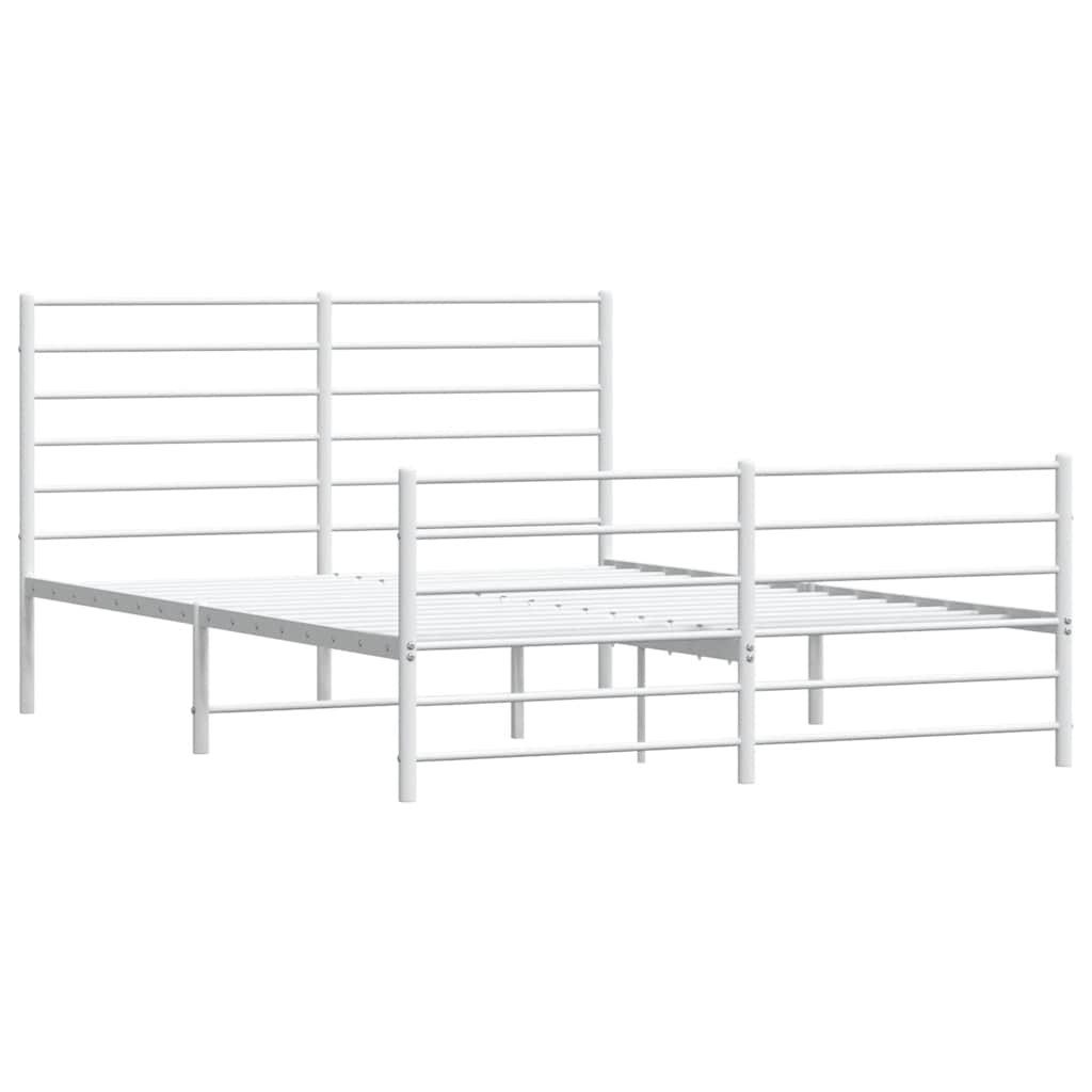 Metalni okvir kreveta uzglavlje i podnožje bijeli 150 x 200 cm