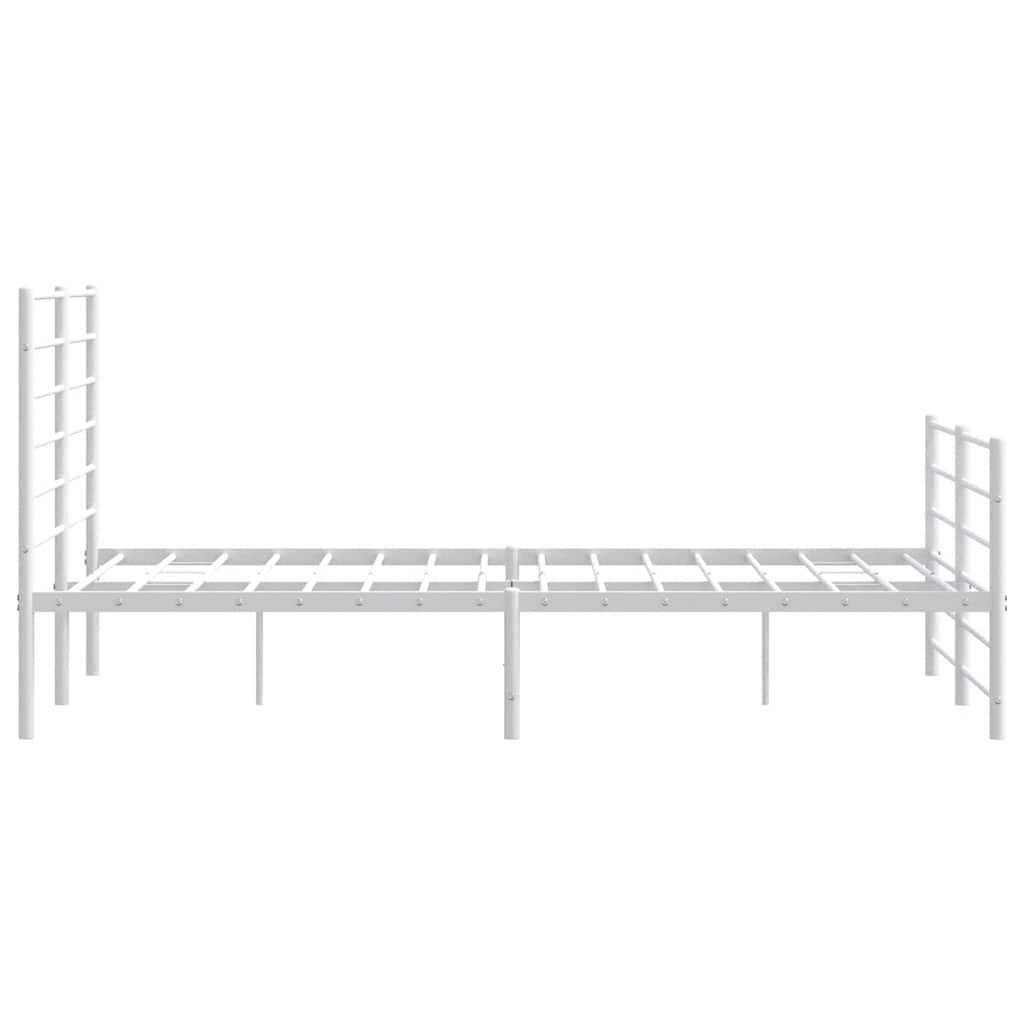 Metalni okvir kreveta uzglavlje i podnožje bijeli 150 x 200 cm