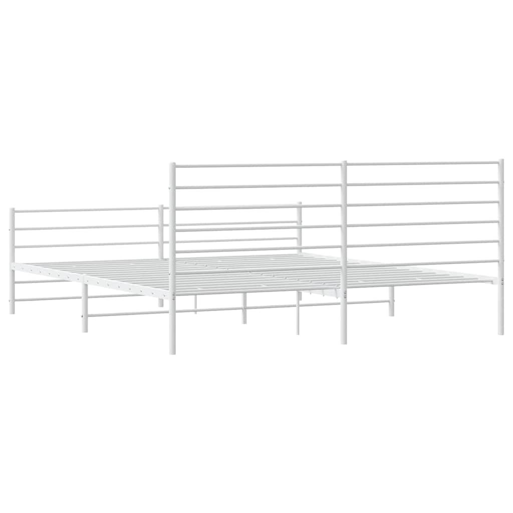 Metalni okvir kreveta uzglavlje i podnožje bijeli 180x200 cm