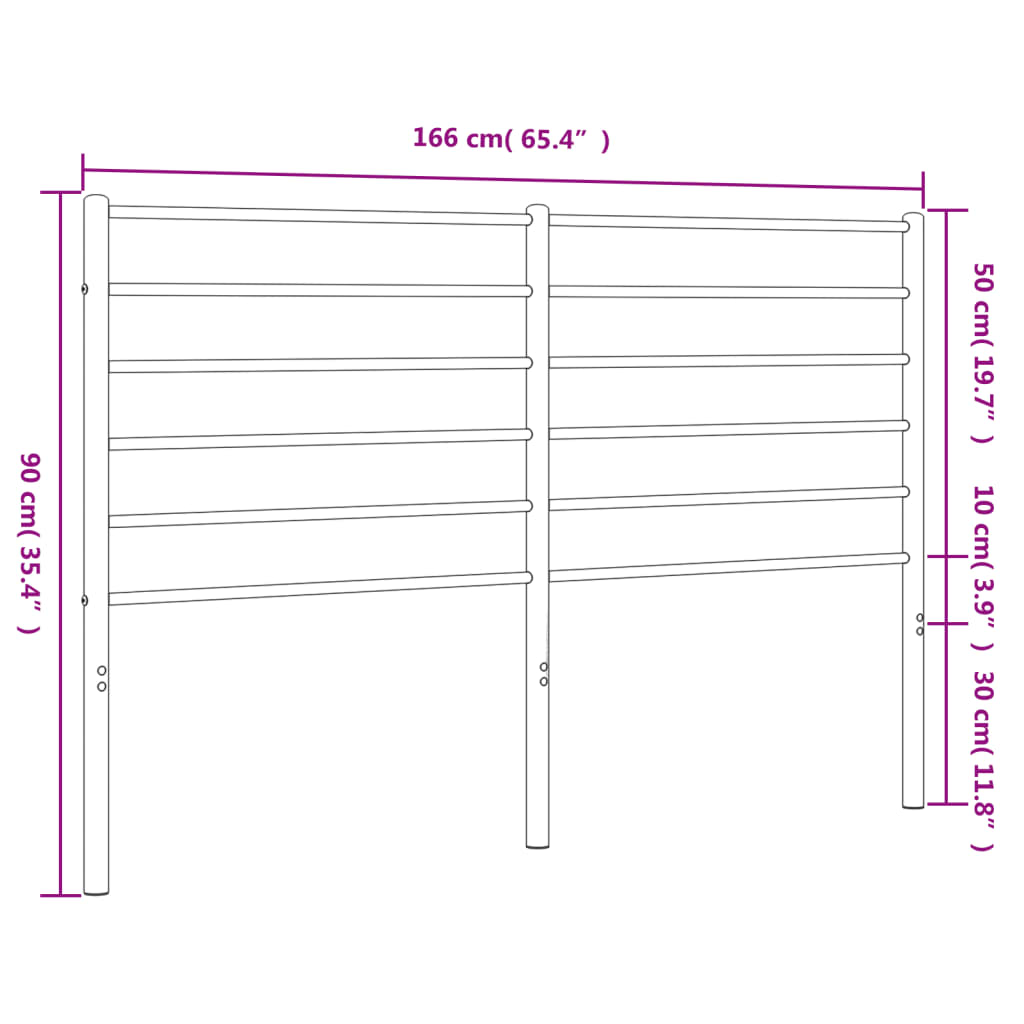 Metalno zamjensko uzglavlje bijelo 160 cm