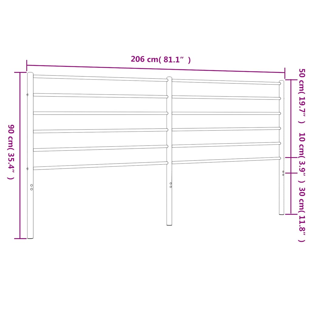 Metalno zamjensko uzglavlje bijelo 200 cm