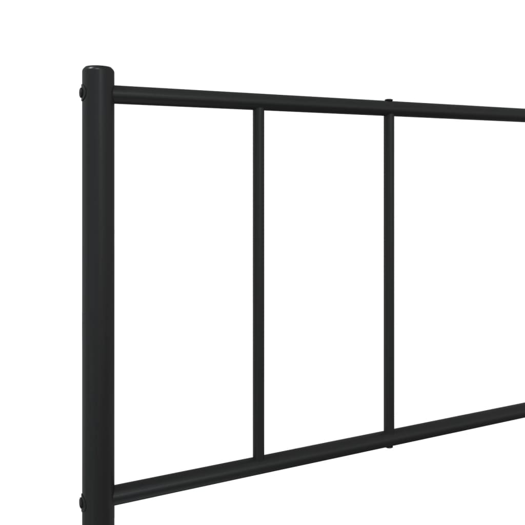 Metalni okvir za krevet s uzglavljem crni 90x200 cm