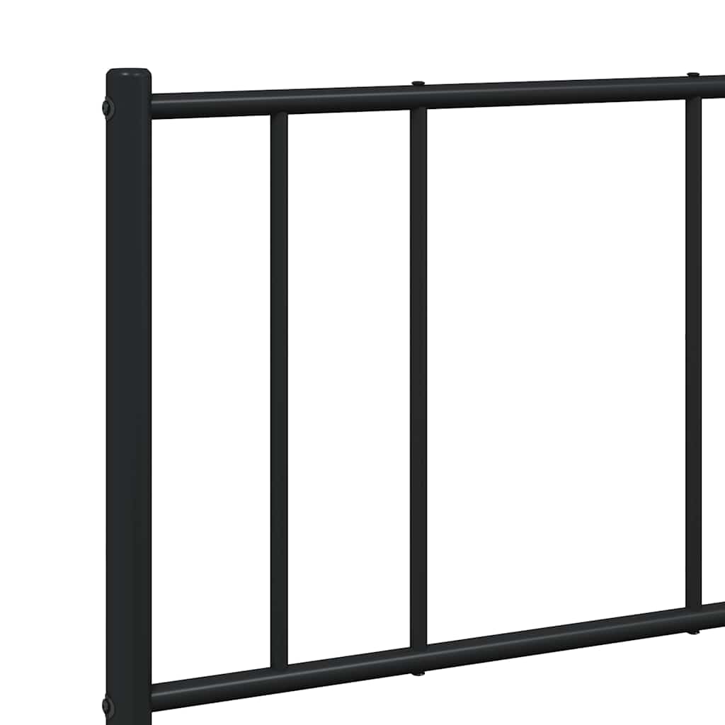 Metalni okvir za krevet s uzglavljem crni 140x190 cm