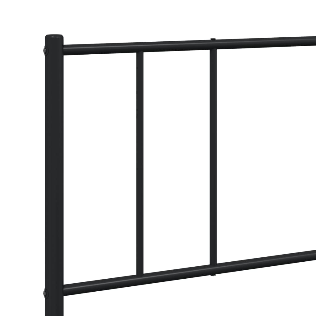 Metalni okvir za krevet s uzglavljem crni 180x200 cm