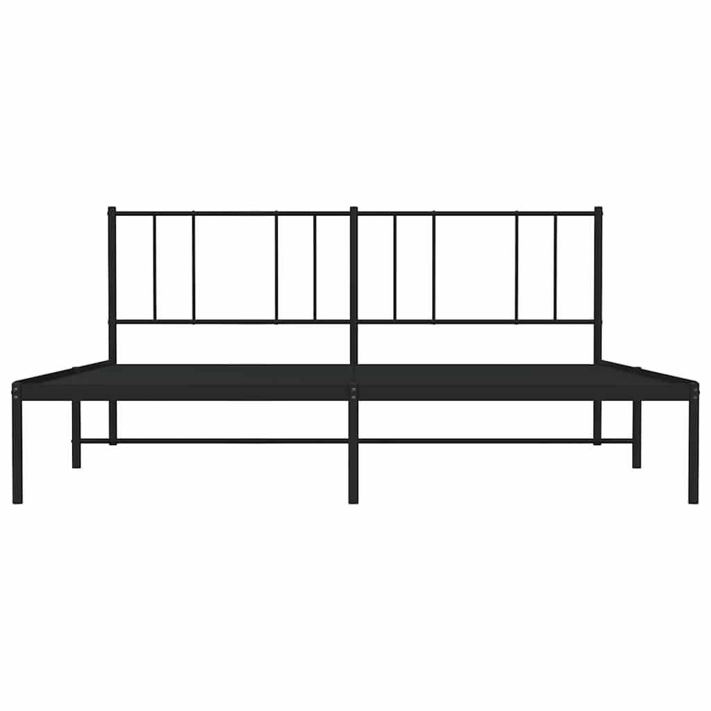 Metalni okvir za krevet s uzglavljem crni 193x203 cm