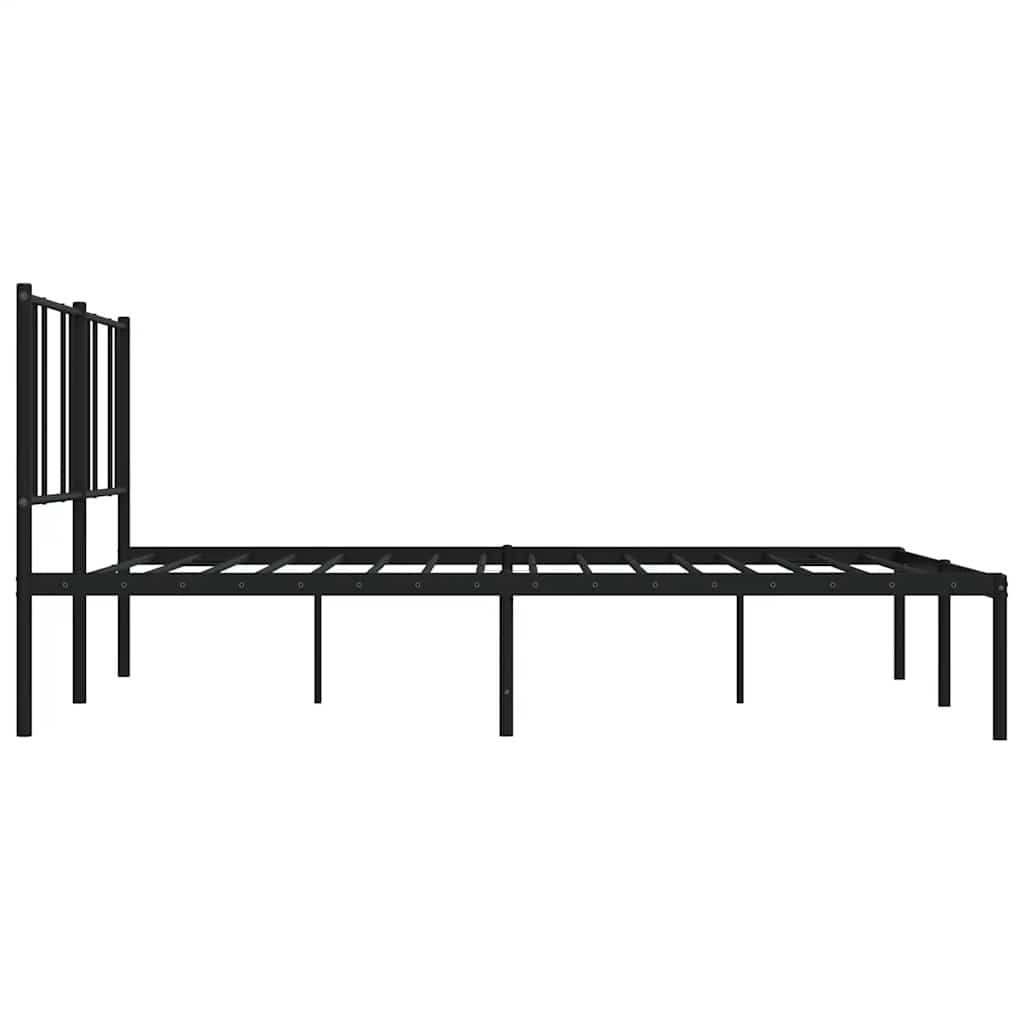 Metalni okvir za krevet s uzglavljem crni 193x203 cm