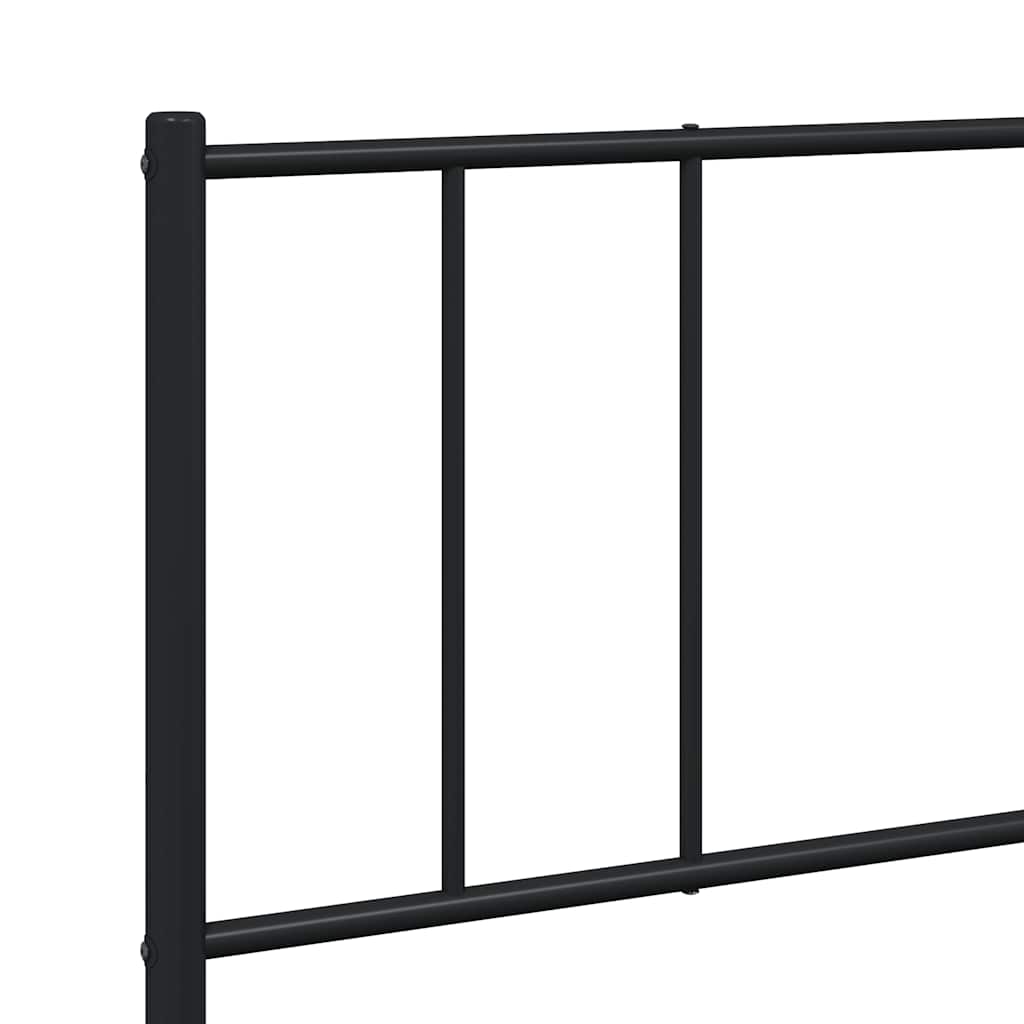 Metalni okvir za krevet s uzglavljem crni 193x203 cm