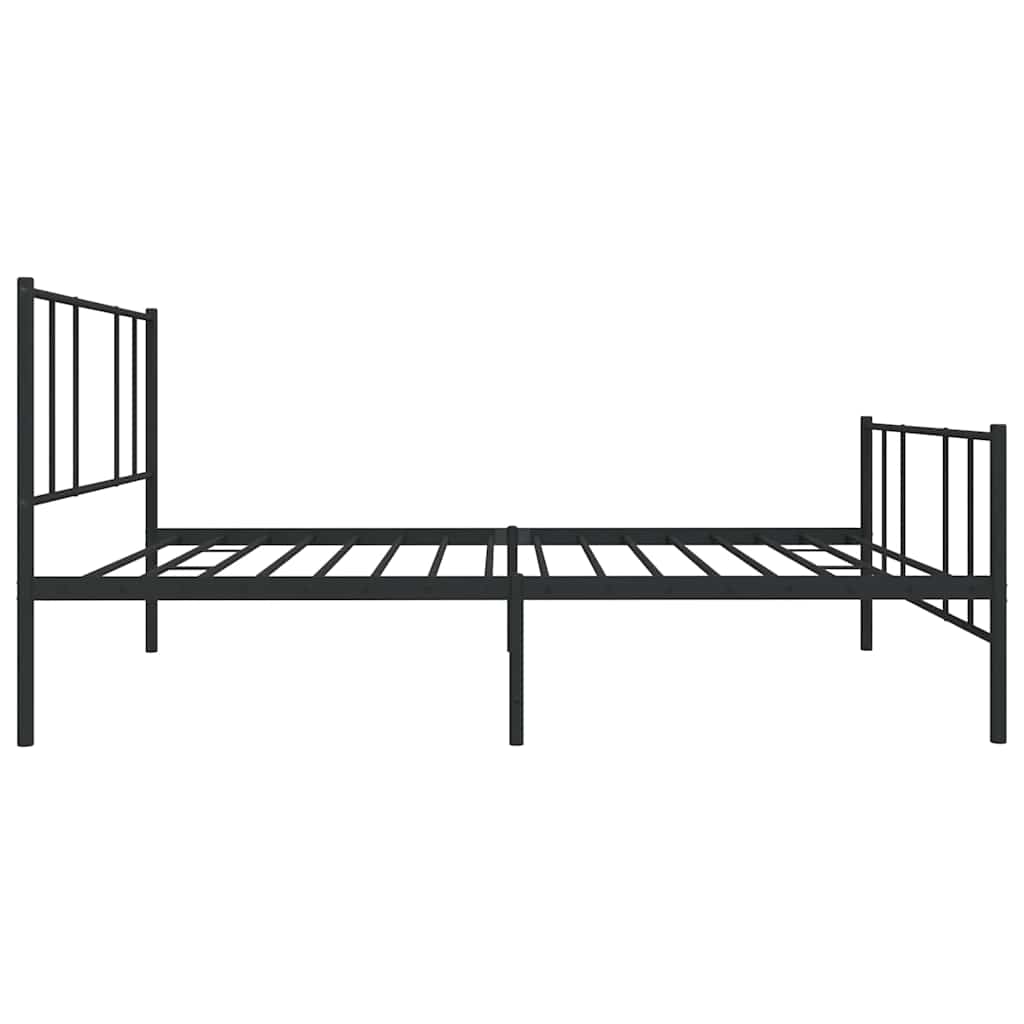 Metalni okvir kreveta uzglavlje i podnožje crni 80x200 cm