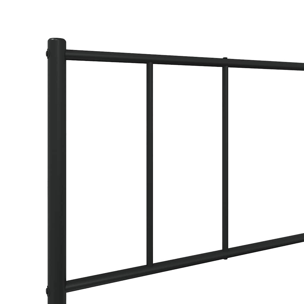 Metalni okvir kreveta uzglavlje i podnožje crni 90x190 cm