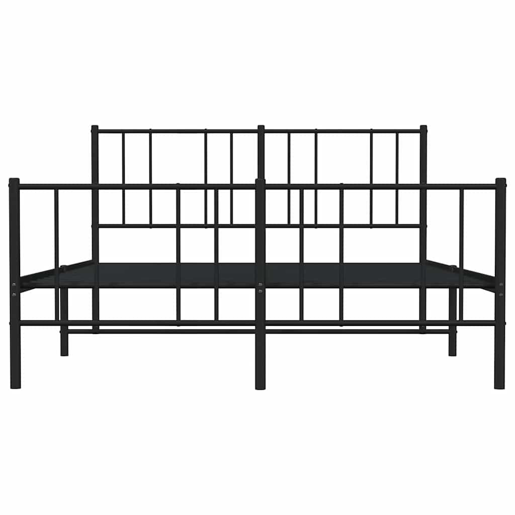 Metalni okvir kreveta uzglavlje i podnožje crni 120x200 cm