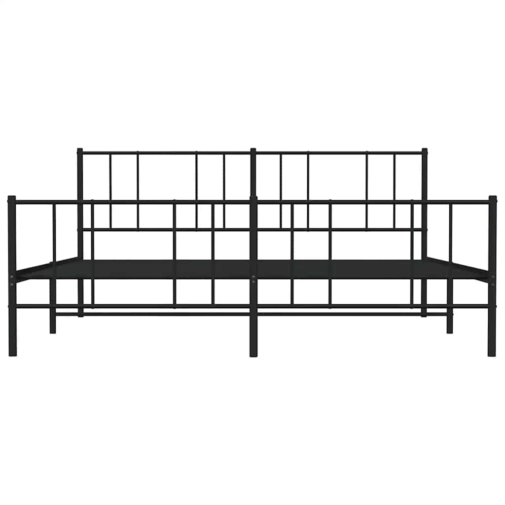 Metalni okvir kreveta uzglavlje i podnožje crni 183x213 cm