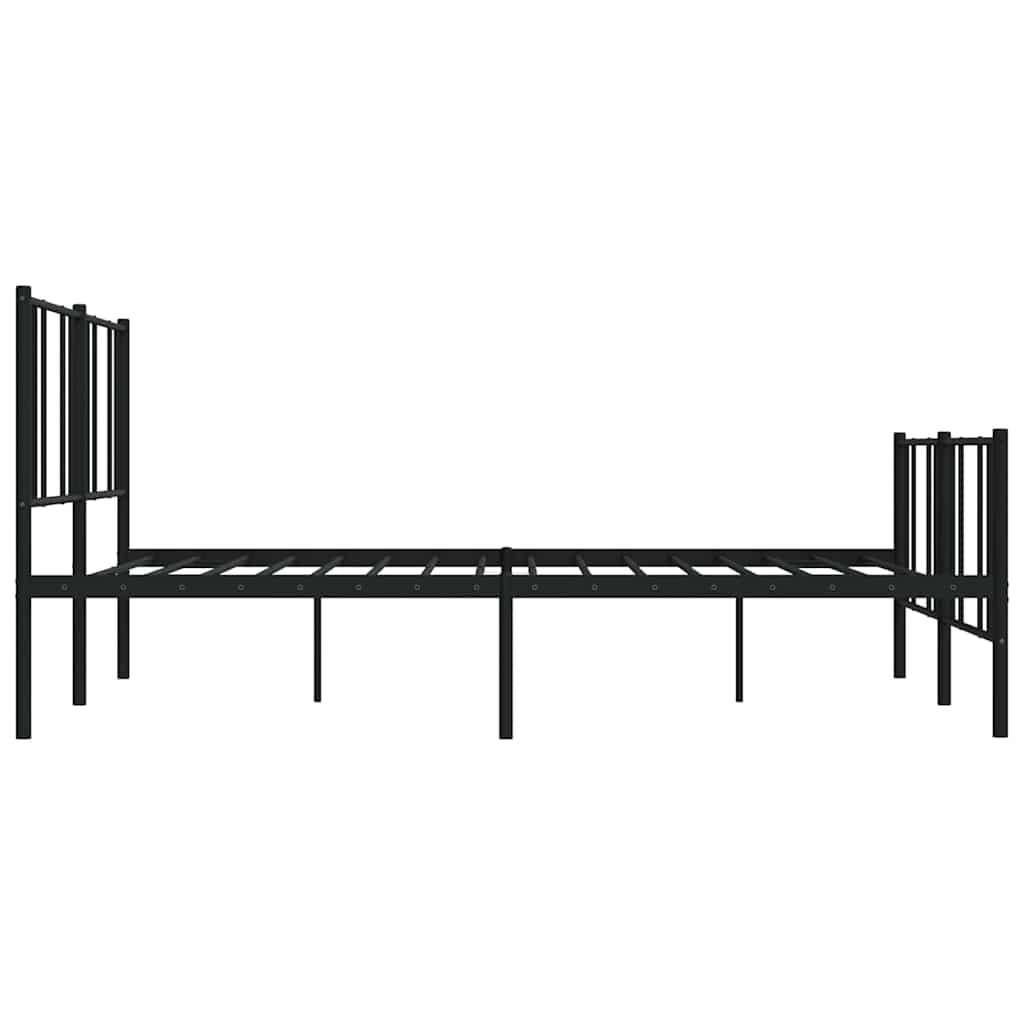 Metalni okvir kreveta uzglavlje i podnožje crni 183x213 cm