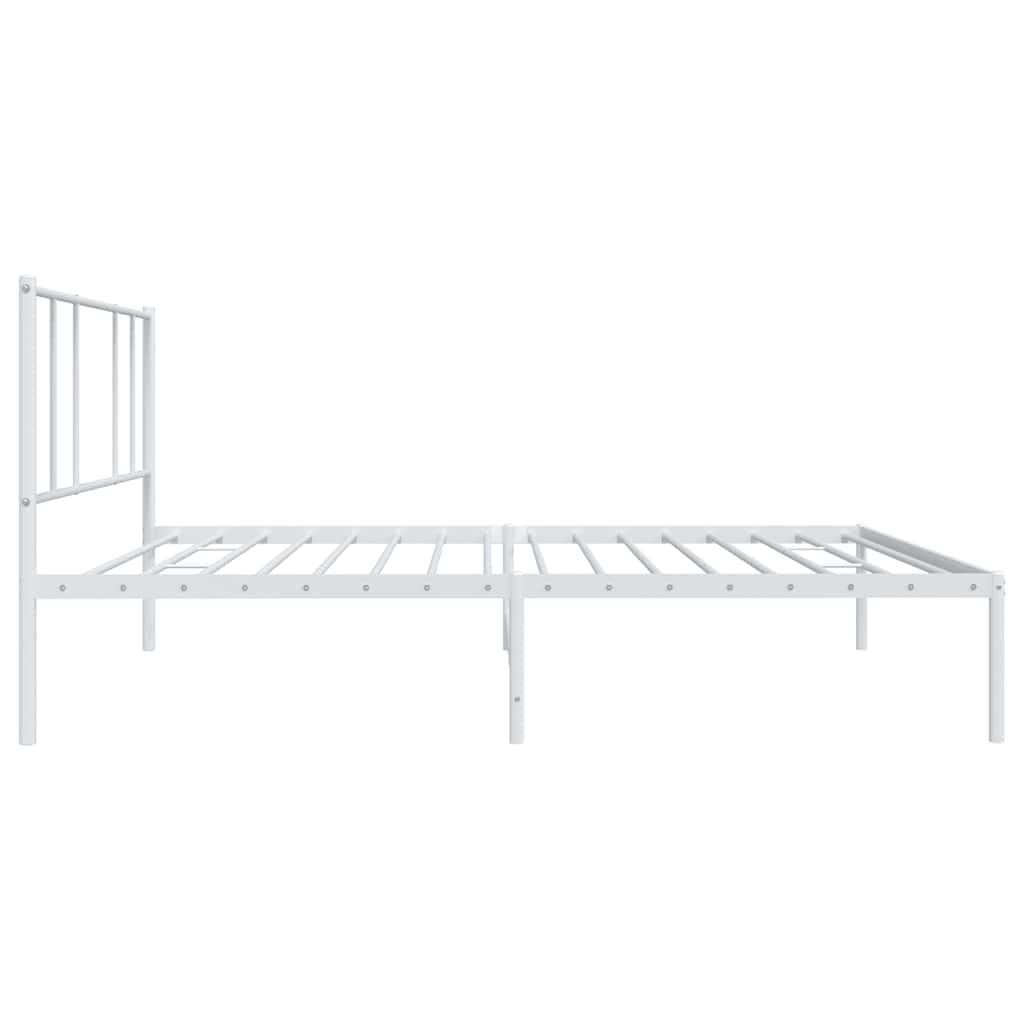 Metalni okvir krevet bez madraca s uzglavljem bijeli 75x190 cm