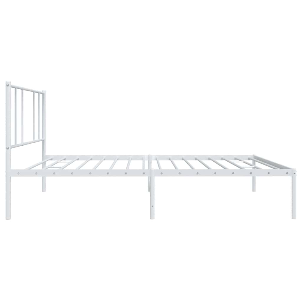 Metalni okvir za krevet s uzglavljem bijeli 80x200 cm