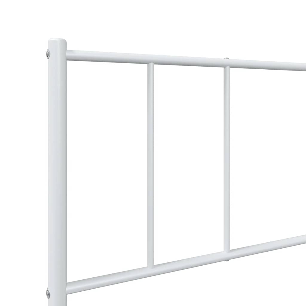 Metalni okvir za krevet s uzglavljem bijeli 80x200 cm