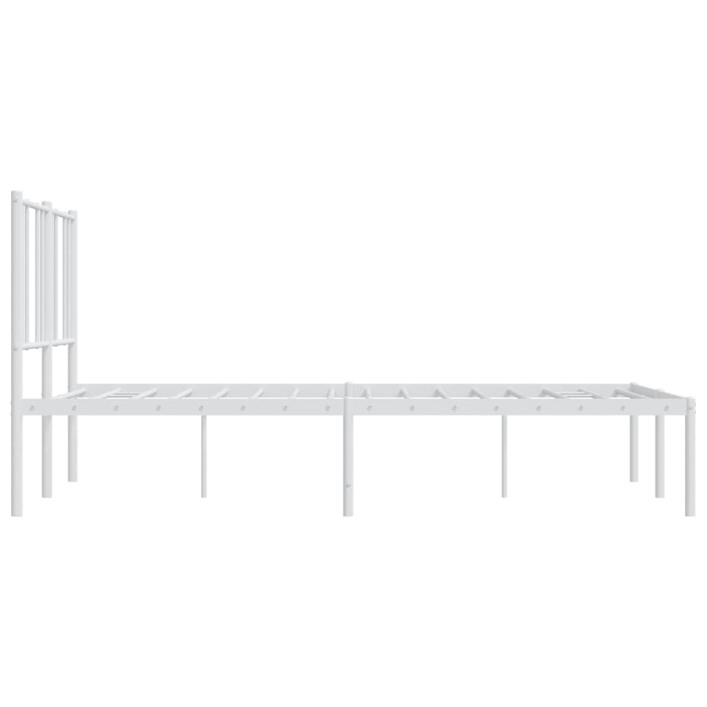 Metalni okvir za krevet s uzglavljem bijeli 120 x 190 cm