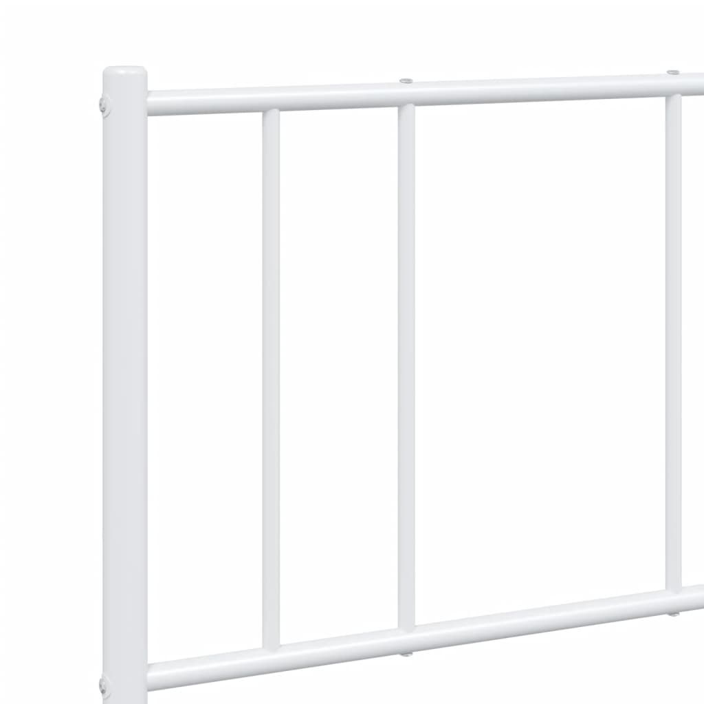 Metalni okvir za krevet s uzglavljem bijeli 120 x 190 cm