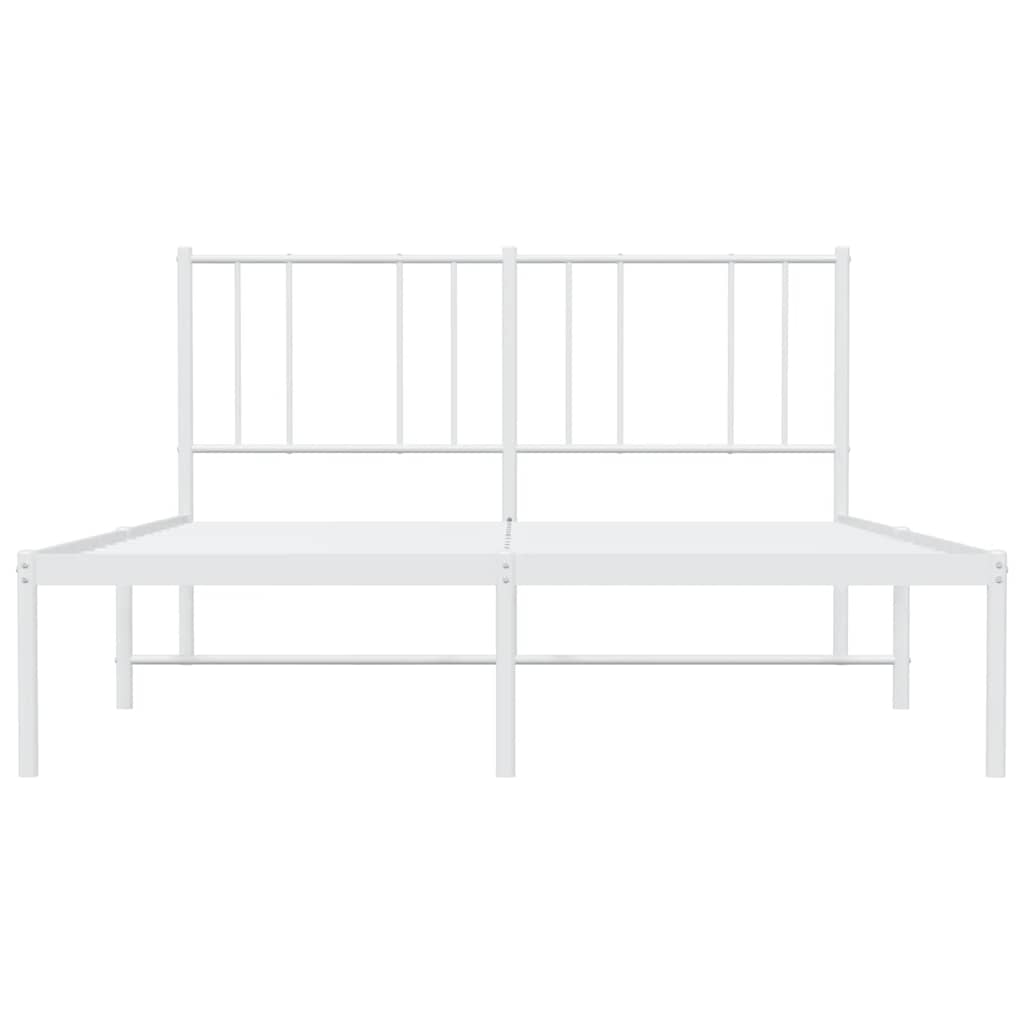 Metalni okvir za krevet s uzglavljem bijeli 160x200 cm