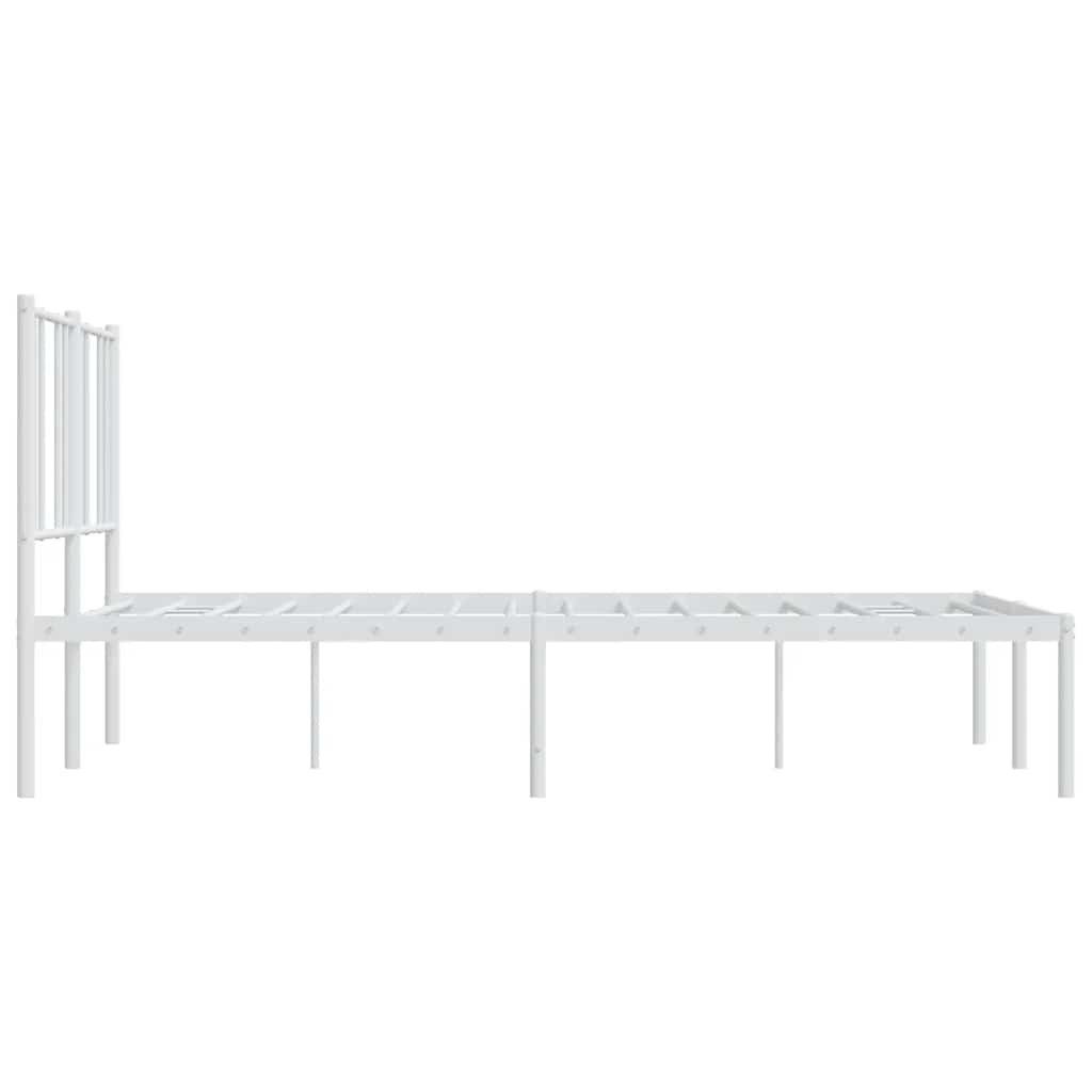 Metalni okvir za krevet s uzglavljem bijeli 160x200 cm