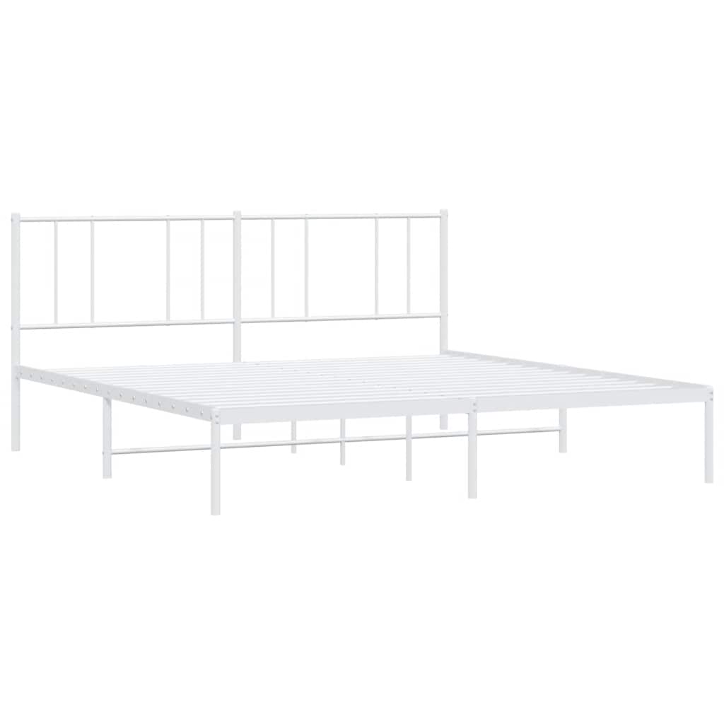 Metalni okvir za krevet s uzglavljem bijeli 183x213 cm
