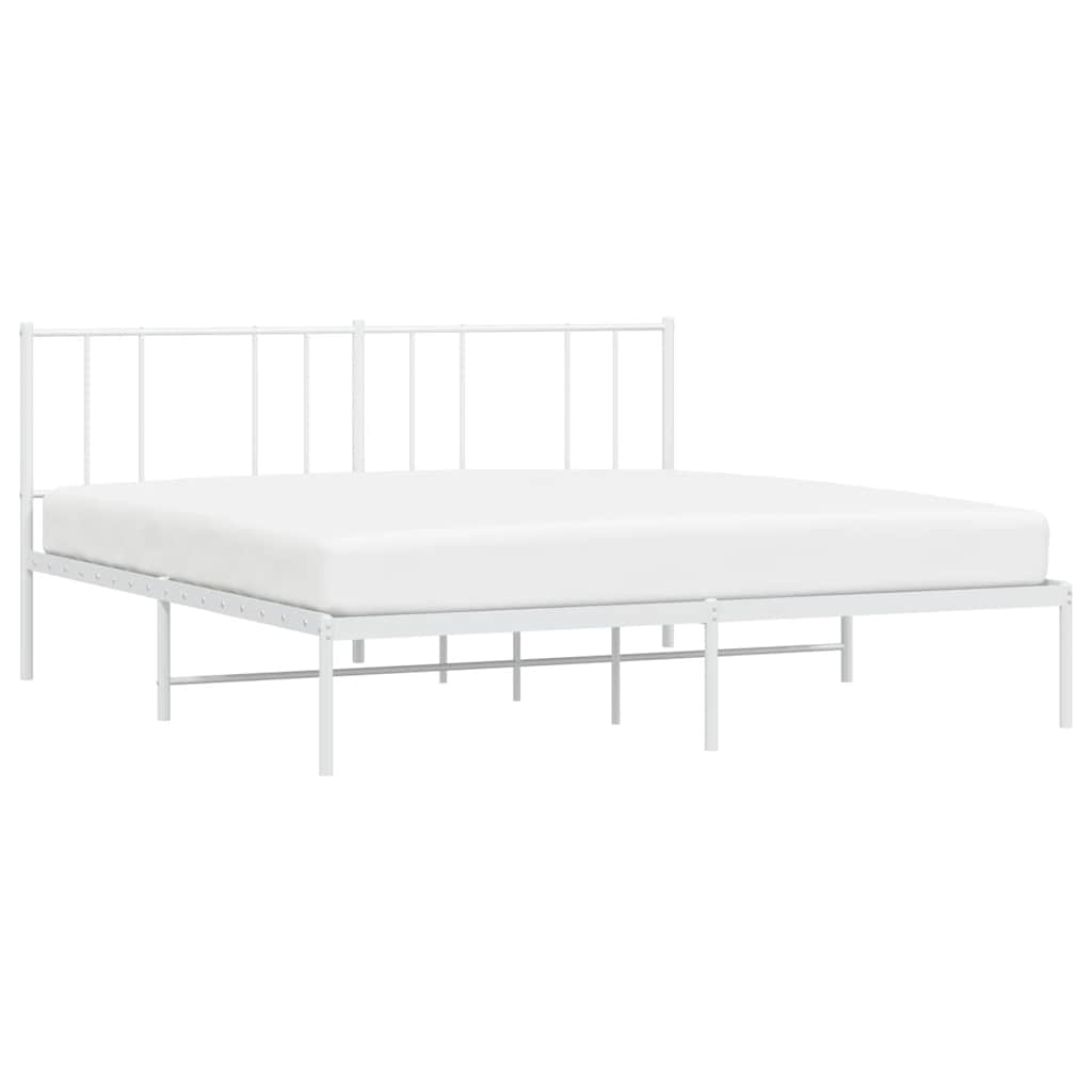 Metalni okvir za krevet s uzglavljem bijeli 183x213 cm