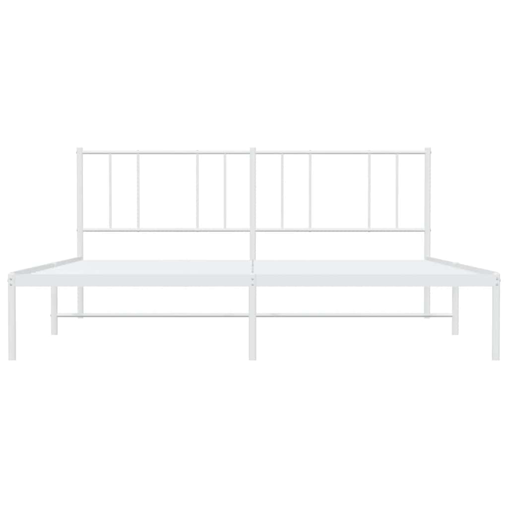 Metalni okvir za krevet s uzglavljem bijeli 183x213 cm