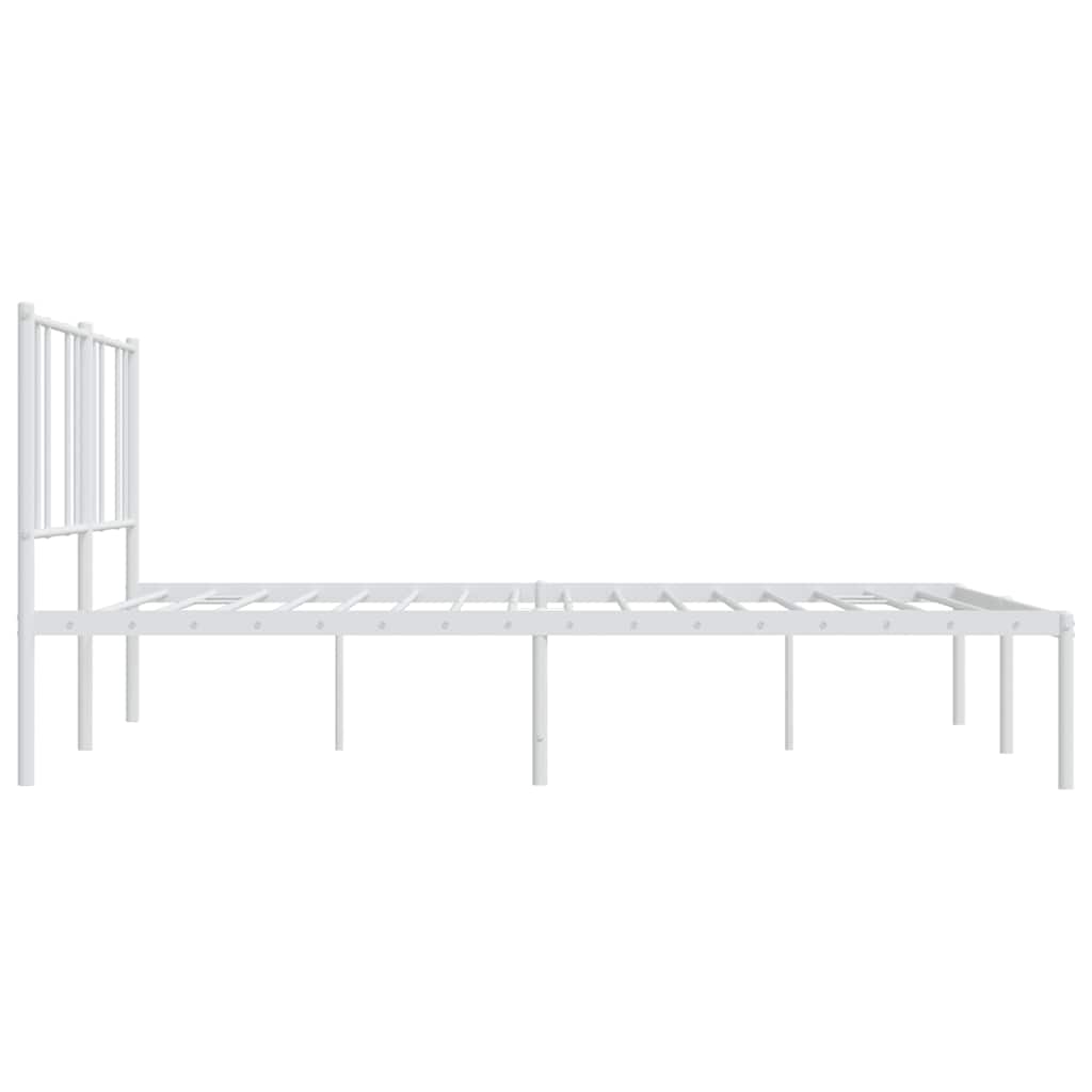 Metalni okvir za krevet s uzglavljem bijeli 183x213 cm