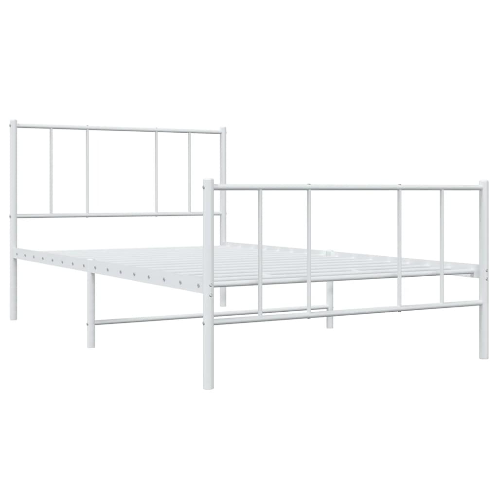 Metalni okvir kreveta uzglavlje i podnožje bijeli 80x200 cm