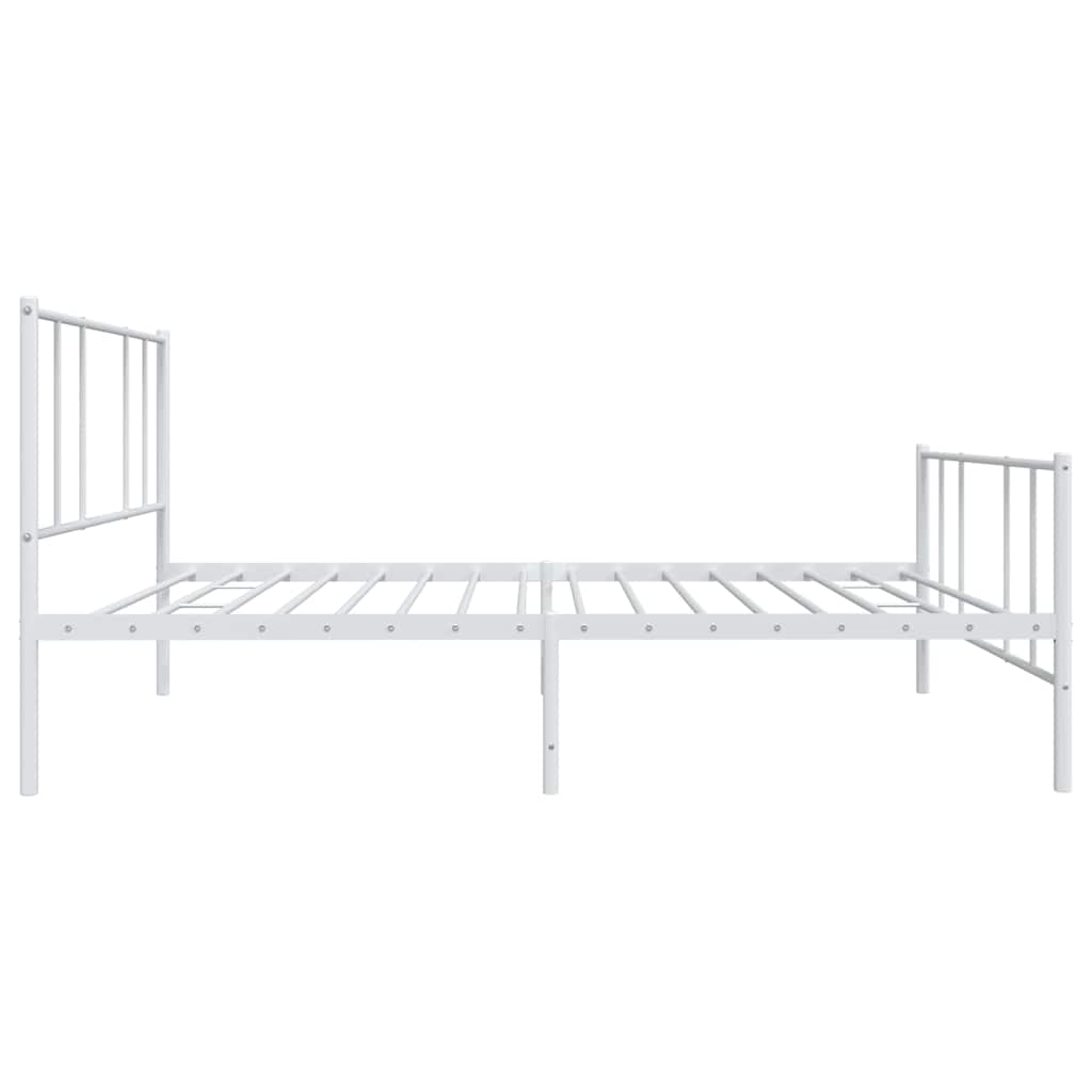 Metalni okvir kreveta uzglavlje i podnožje bijeli 90 x 200 cm