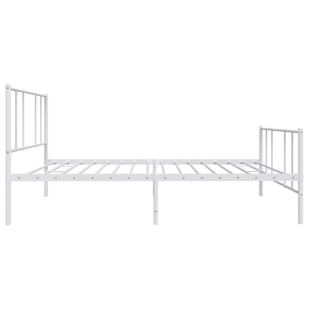 Metalni okvir kreveta uzglavlje i podnožje bijeli 100x190 cm