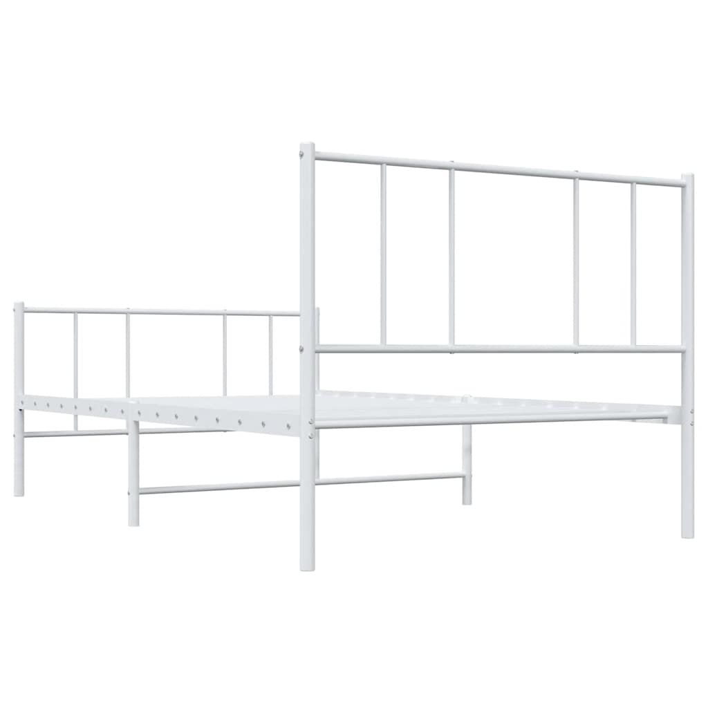 Metalni okvir kreveta uzglavlje i podnožje bijeli 100x190 cm