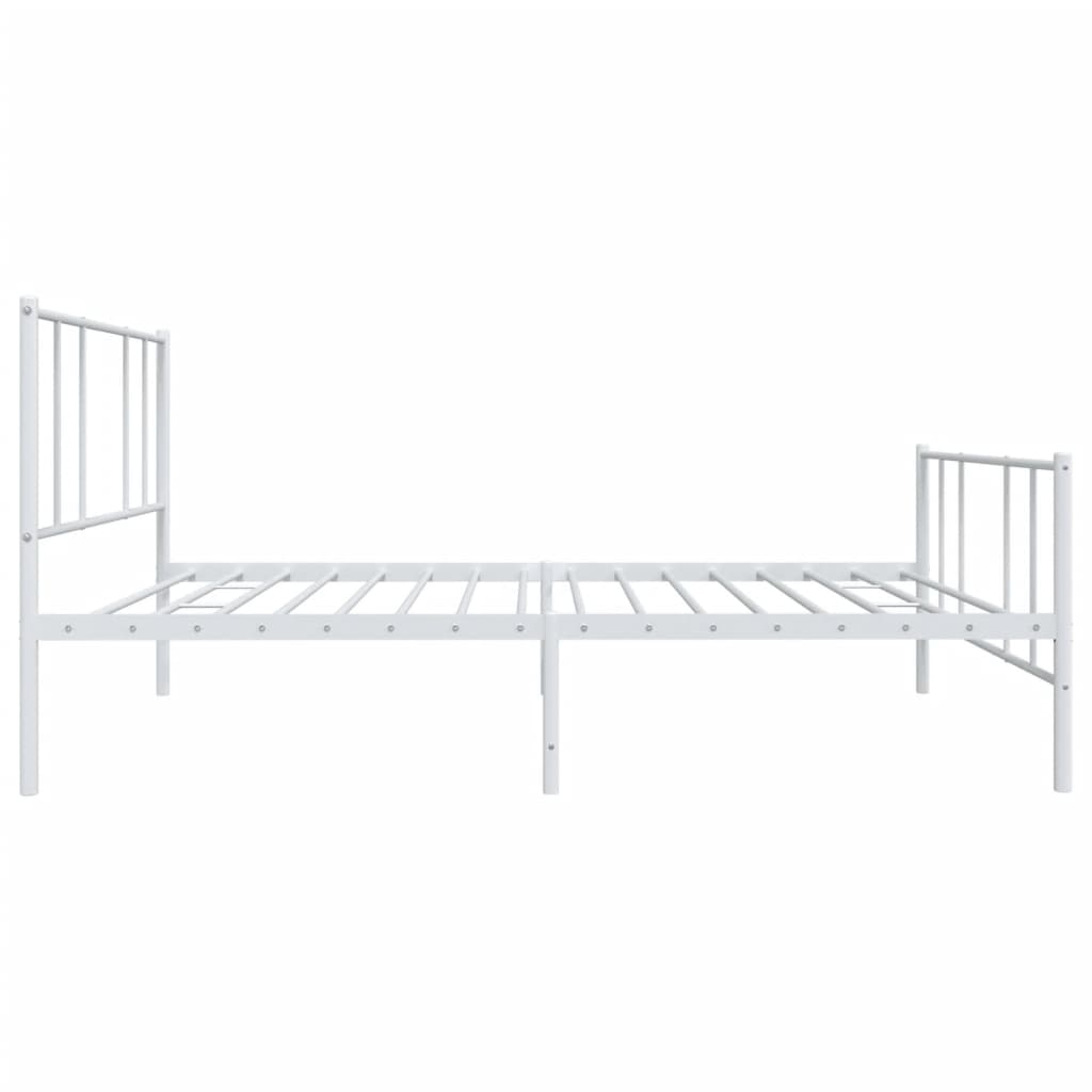 Metalni okvir kreveta uzglavlje i podnožje bijeli 107x203 cm