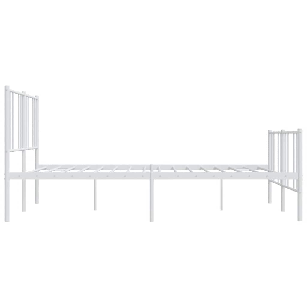 Metalni okvir kreveta uzglavlje i podnožje bijeli 180x200 cm