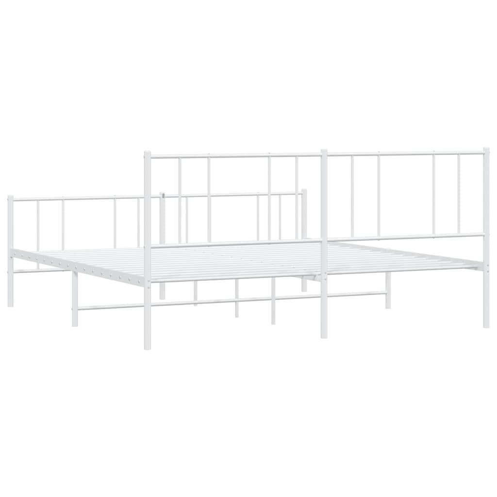 Metalni okvir kreveta uzglavlje i podnožje bijeli 180x200 cm