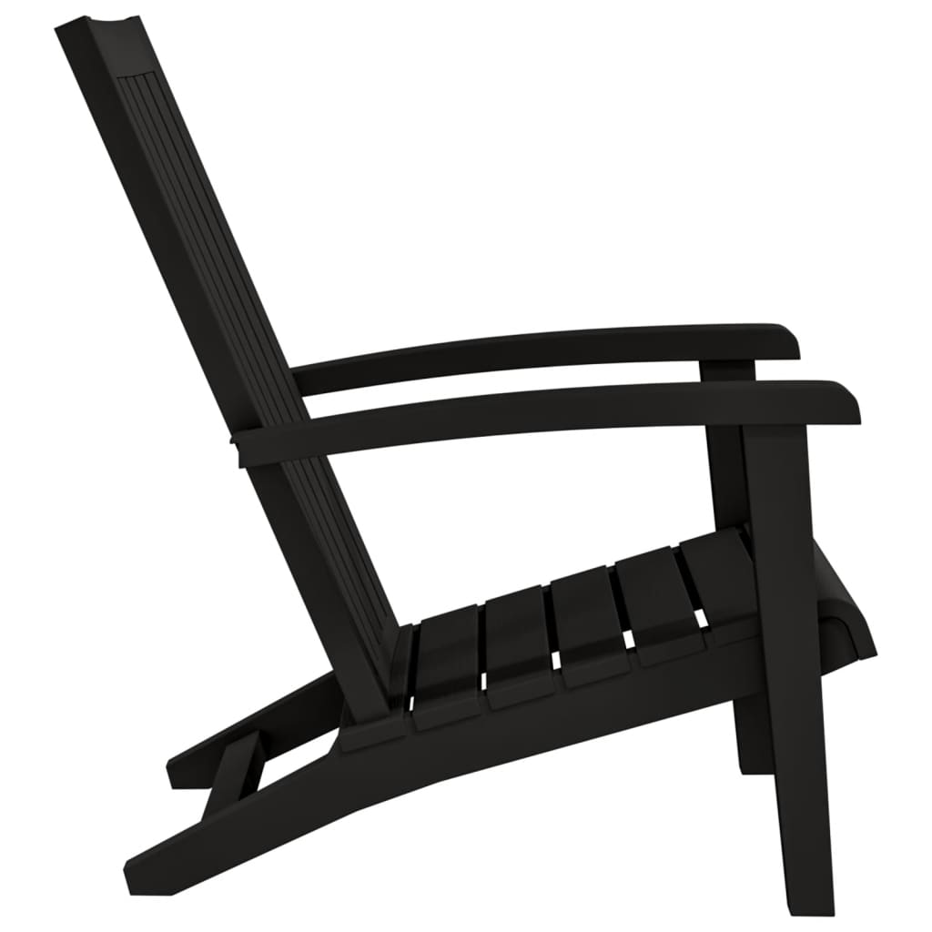 Vrtna stolica Adirondack od polipropilena crna