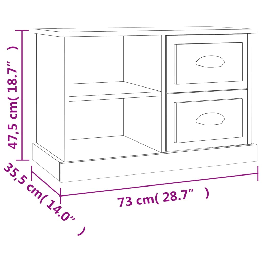 TV ormarić crni 73x35,5x47,5 cm od konstruiranog drva