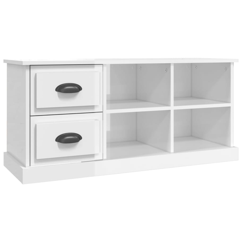 TV ormarić sjajni bijeli 102x35,5x47,5 cm konstruirano drvo