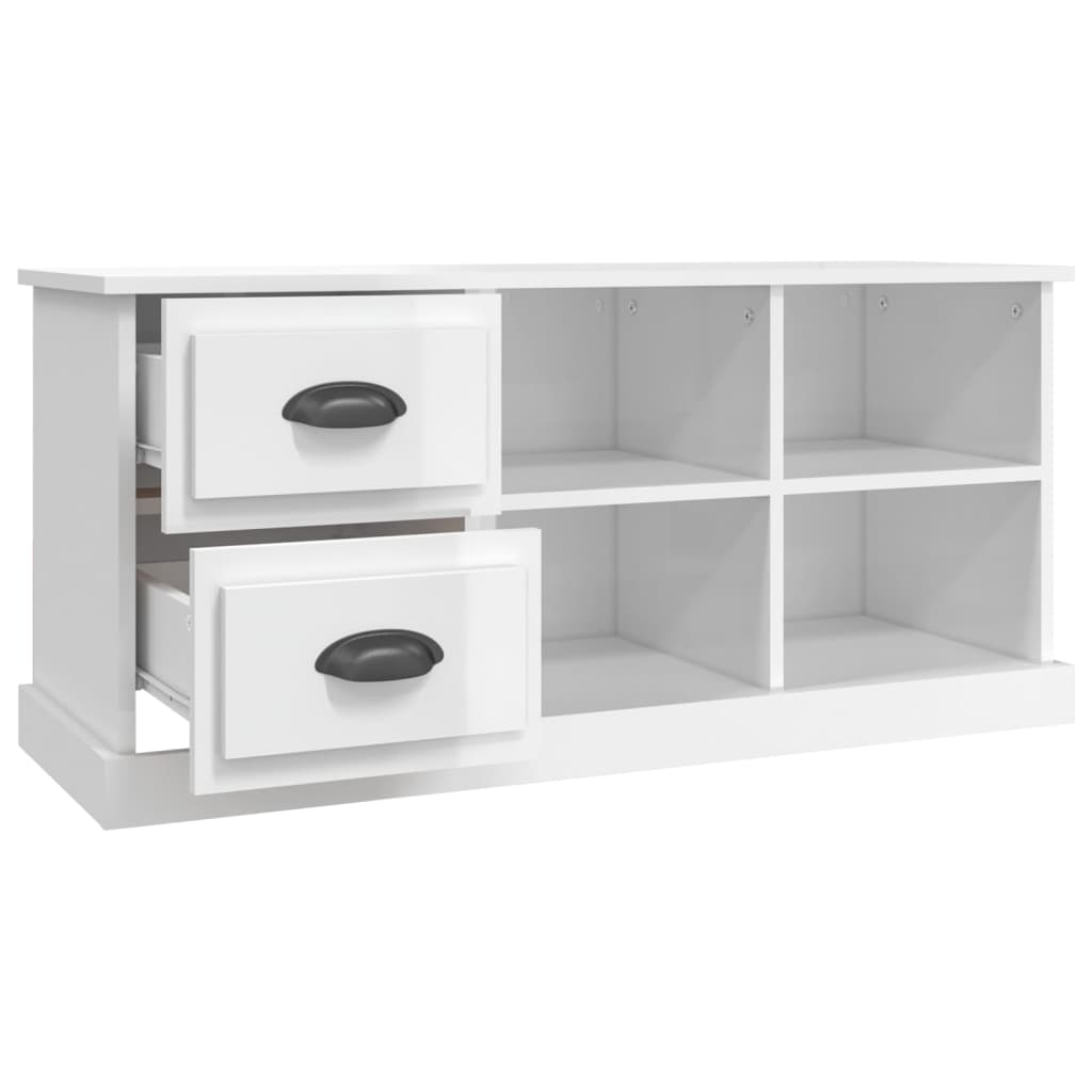 TV ormarić sjajni bijeli 102x35,5x47,5 cm konstruirano drvo