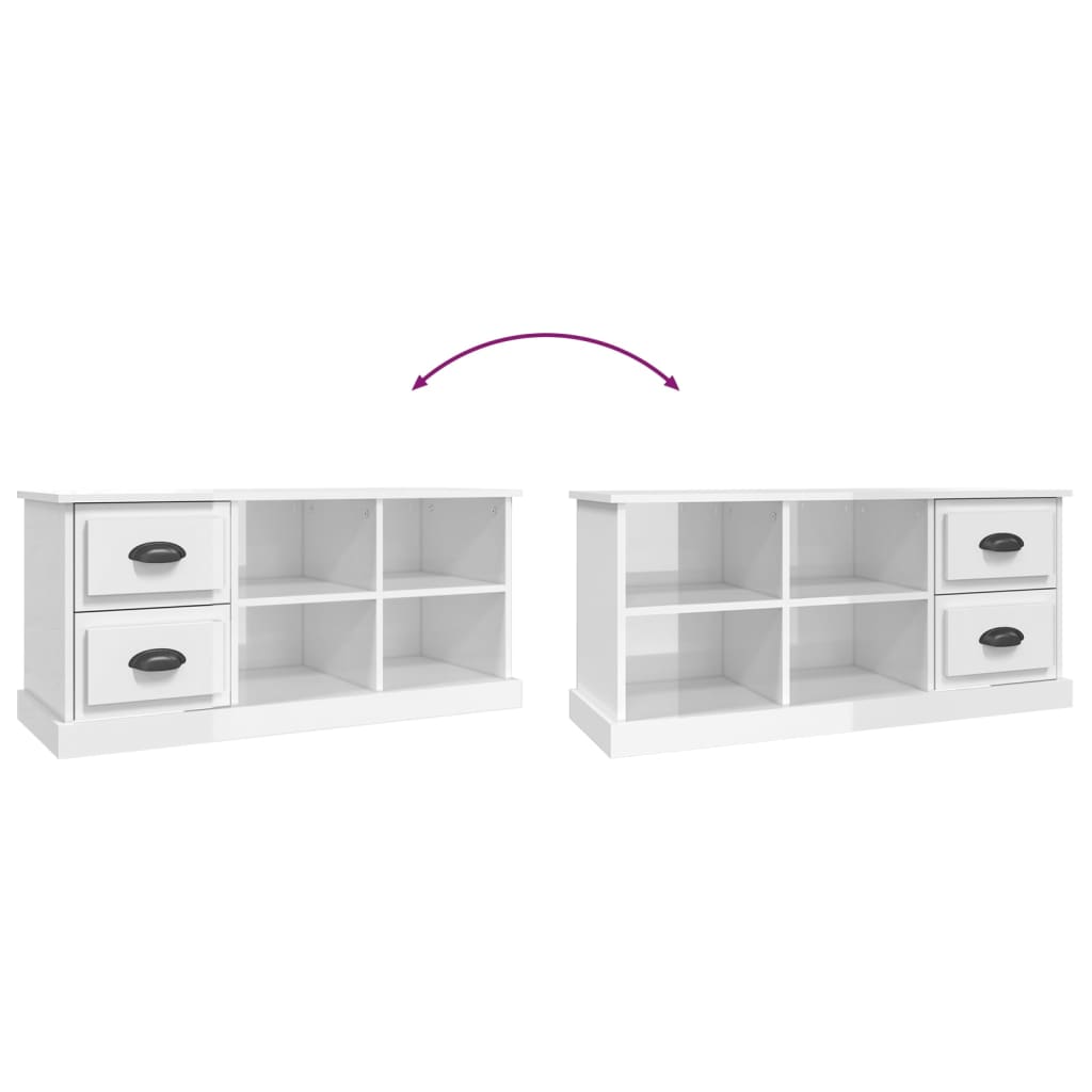 TV ormarić sjajni bijeli 102x35,5x47,5 cm konstruirano drvo