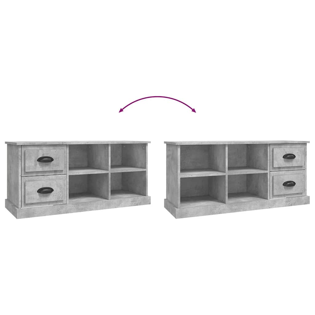 TV ormarić boja betona 102x35,5x47,5 cm konstruirano drvo